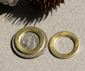 Brass Round Donut Blank 15mm 24G Washer Blank - Metalworking Supplies - 6 Pieces