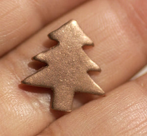 Christmas Tree Blank Metal Copper 17mm x 15mm Enameling Stamping Texturing Blanks - Jewelry Supplies - 6 pieces