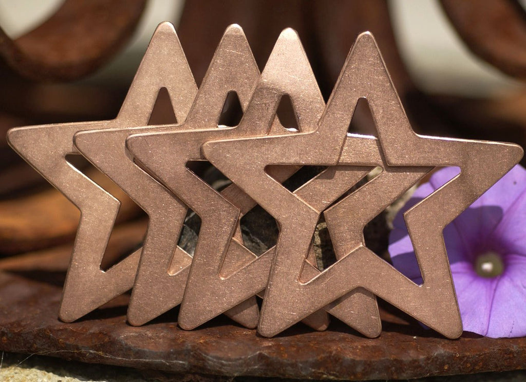 Star Starry Starry Night -Star with in Star Blank - Cutout for Enameling Stamping Texturing - Variety of Metal - 2 pieces