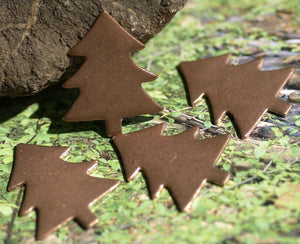 Blank Christmas Tree - Enameling Stamping Metal Blanks - Jewelry Supplies - 4 pieces