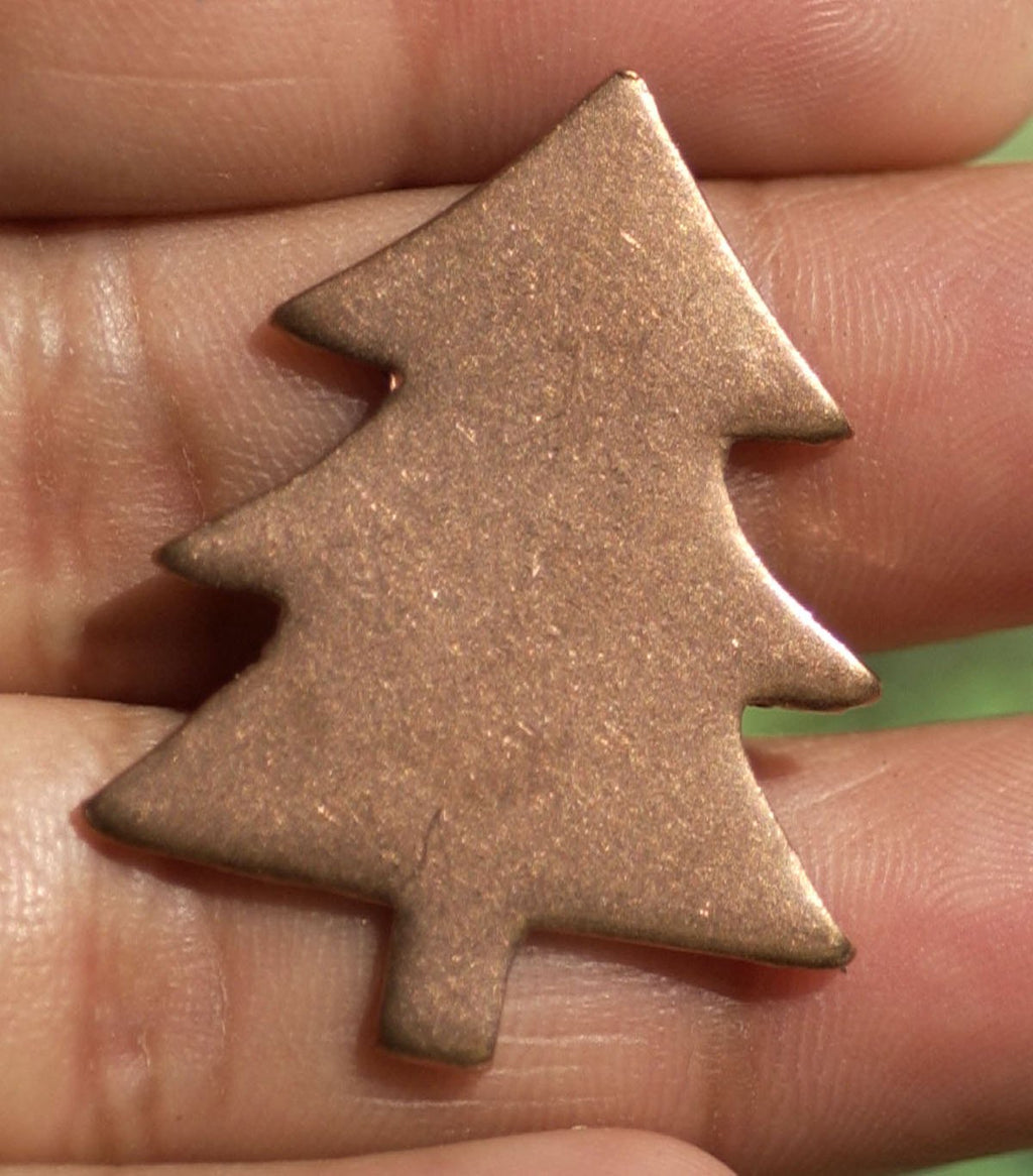 Blank Christmas Tree - Enameling Stamping Metal Blanks - Jewelry Supplies - 4 pieces