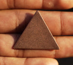 Copper or Brass or Bronze Triangle 25mm 20g for Enameling Stamping Texturing Soldering Blanks - 5 pieces
