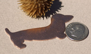 Copper Doxie Dog for Blanks Enameling Stamping Texturing - Metal Supplies - 4 Pieces