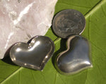 Puffed Hearts 24mm x 19mm Blank Cutout for Stamping Texturing Soldering Metalworking Blanks, Variety of Metals,