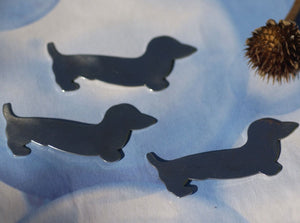 Nickel Silver Blank Doxie Dog for Stamping Texturing Blanks - 4 pieces