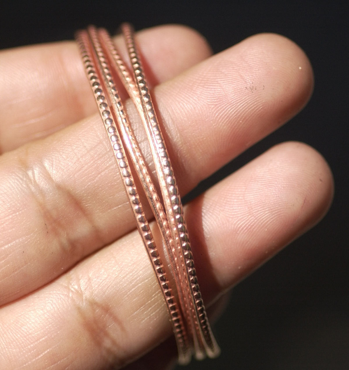 Patterned jewelry wire 3mm textured metal wire strip for making rings and jewelry