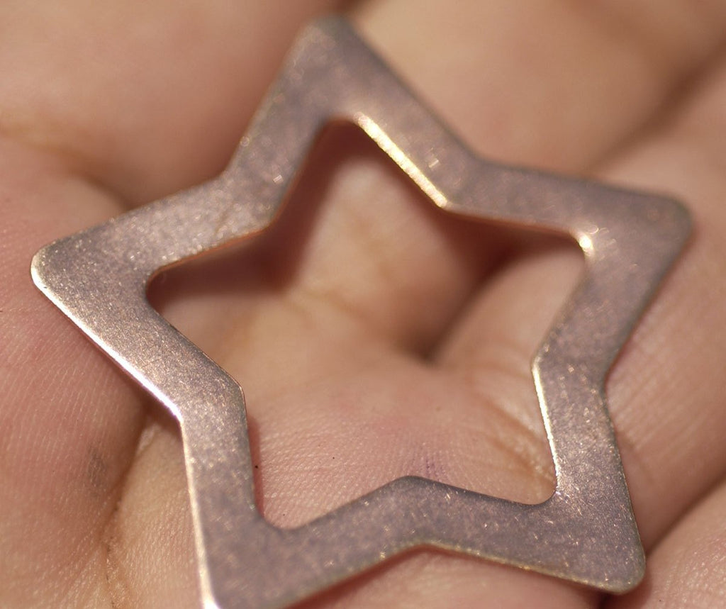 Copper 36mm 24g Star Starry Starry Night -Star with in Star Blank - Cutout for Enameling Stamping Texturing