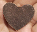 Copper Heart Classic 30mm x 33mm 24g Blanks Shape Cutout for Enameling Stamping Texturing - 4 pieces