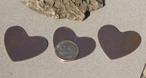 Copper Heart Classic 30mm x 33mm 24g Blanks Shape Cutout for Enameling Stamping Texturing - 4 pieces