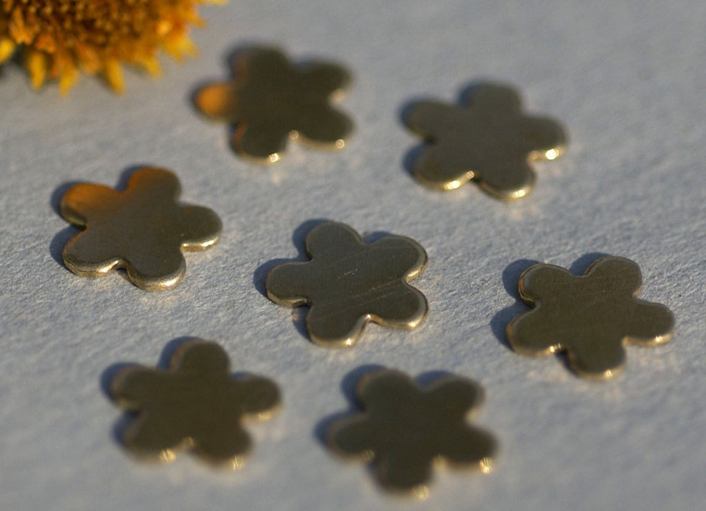 Bronze Blank Flower 9mm 20g Metalworking Cutout Blank Figure for Soldering Stamping Texturing Blanks - 8 pieces