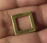 Brass 24g 13mm Square Blank Cutout for Enameling Stamping Texturing Blanks - 4 pieces