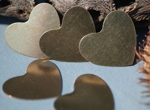 Brass Heart Classic 30mm x 33mm 24g Blanks Shape Cutout for Enameling Stamping Texturing