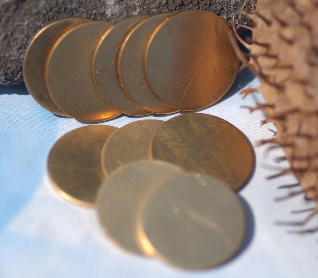 18mm Bronze Disc Blank 20g Enameling Soldering Stamping Texturing Blanks - Metalworking Supply - 6 Pieces