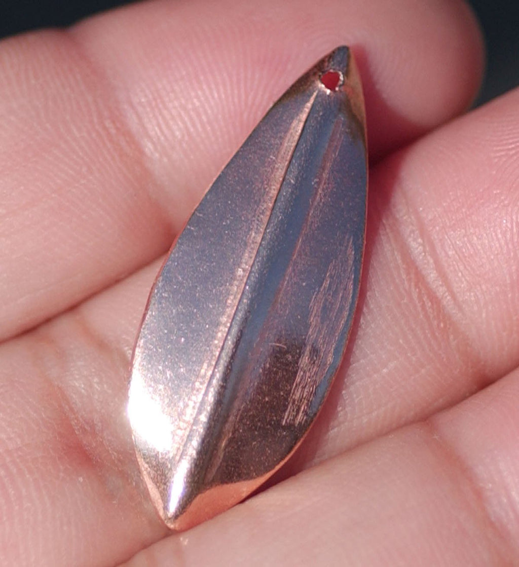 Copper Blank Shapes - Leaf - Leaves - Tree Fall Greenery Leaf 3D 30mm x 12mm shape Blanks