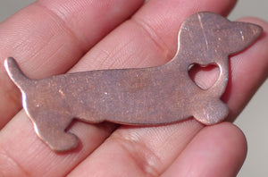 Copper Doxie Sweet Heart Dog for Blanks Enameling Stamping Texturing