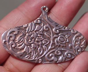 Copper 26g Hoops Arabic Shape in Lotus Flowers Texture Cutout Blank for Metalwork Stamping Texturing Blanks 4 Pieces