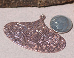 Copper 26g Hoops Arabic Shape in Lotus Flowers Texture Cutout Blank for Metalwork Stamping Texturing Blanks 4 Pieces