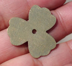 Brass or Bronze Clover Flower Blank 25mm 22g Cutout for Enameling Stamping Texturing Blanks