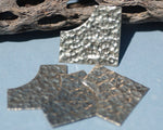 Nickel Silver Blank Hammered Square 30mm- Pendant  Metal Blanks Shape Form