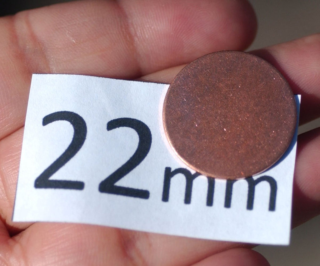 22mm Disc Blank 22G Cutout, Enameling Stamping Texturing Blanks - Jewelry Supplies - 8 Pieces