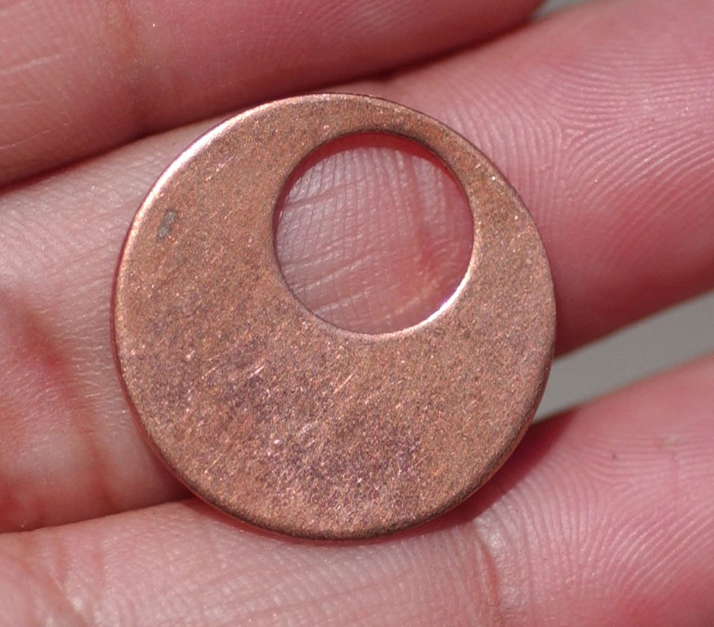 20mm Hoops Blank 22G for Earrings or Pendant Offset Circle for Enameling Stamping Texturing Blanks, Variety fo metals - 6 Pieces