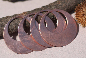 Copper Blank Hoops 38mm 24g for Earrings or Pendant Offset Circle for Enameling Stamping Texturing Blanks