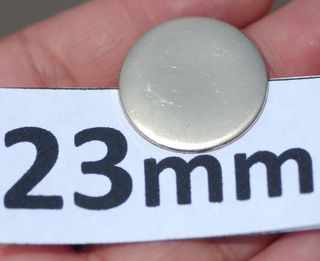 Circle 23mm Nickel Silver Metal Blank, Enameling Stamping Soldering Texturing Blanks - Jewelry Supplies - 5 Pieces