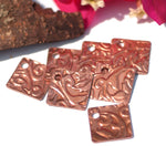 Copper 26g 12mm Diamond Lotus Flowers Texture Blanks Cutout for Enameling Stamping Texturing
