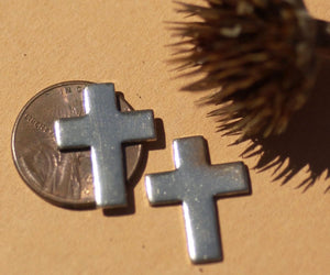 Nickel Silver Blank 18mm x 14mm Classic  Religious Cross Blanks Cutout for Stamping Texturing