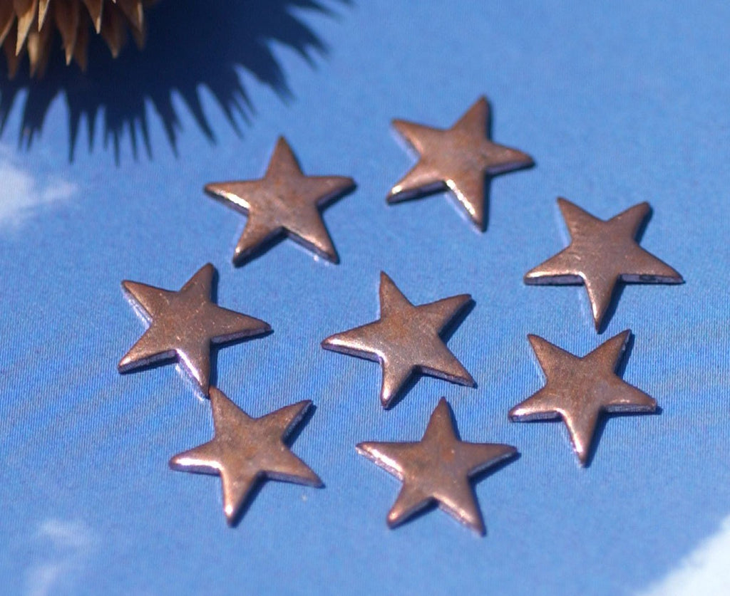 Copper Blank Tiny Twinkle Stars 10mm for Enameling Stamping Texturing Soldering Blanks -8 pieces
