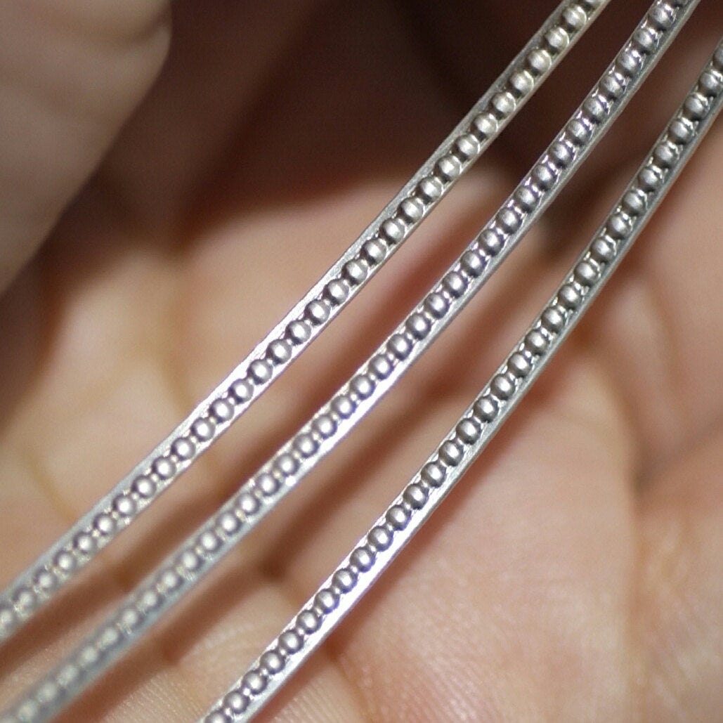 Sterling Silver dainty Ring wire, Dots 1.8mm wide, for making rings and soldering