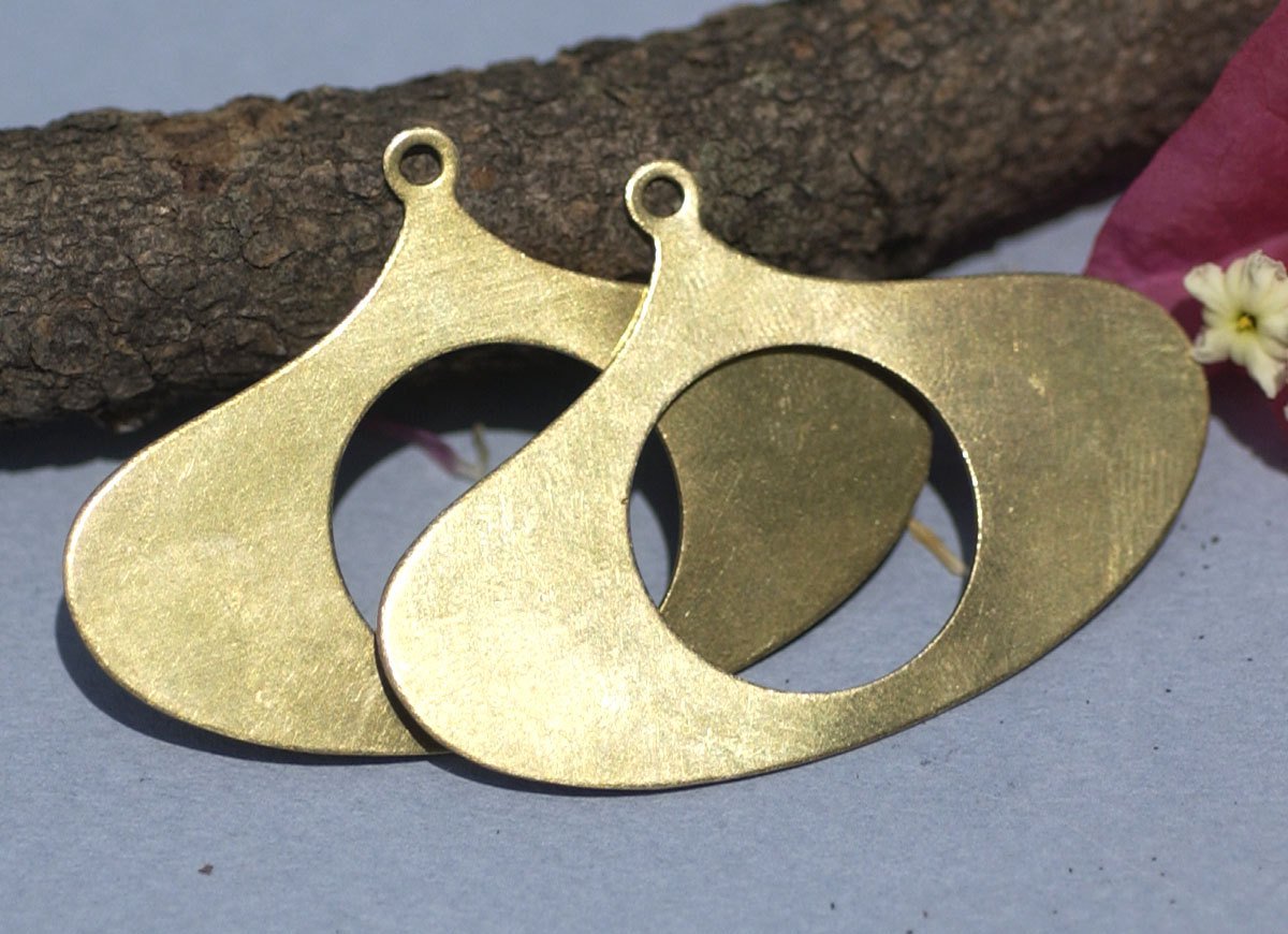 Brass or Copper or Nickel Silver or Bronze 26g Blanks Hoops Arabic Disc Hoop with Hole Shape Cutout Blank for Metalwork Stamping Texturing