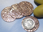 Copper Metal Blank Disc 20G 25mm with Texture, Enameling Blank - Supplies 4 Pieces