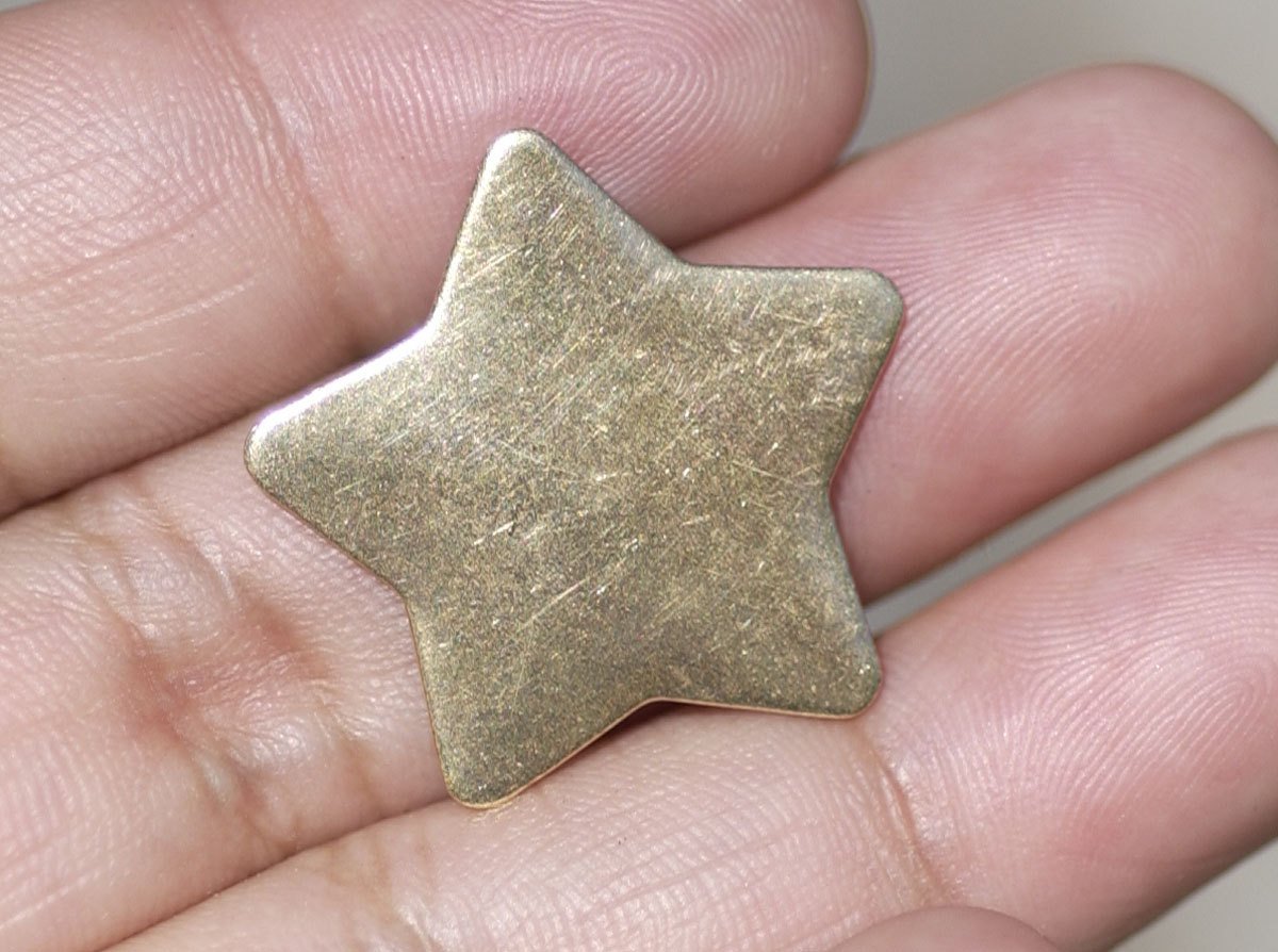 Bronze or Brass Stars 24mm 24g Blank for Stamping Texturing Soldering Shape Charms Jewelry Making Blanks