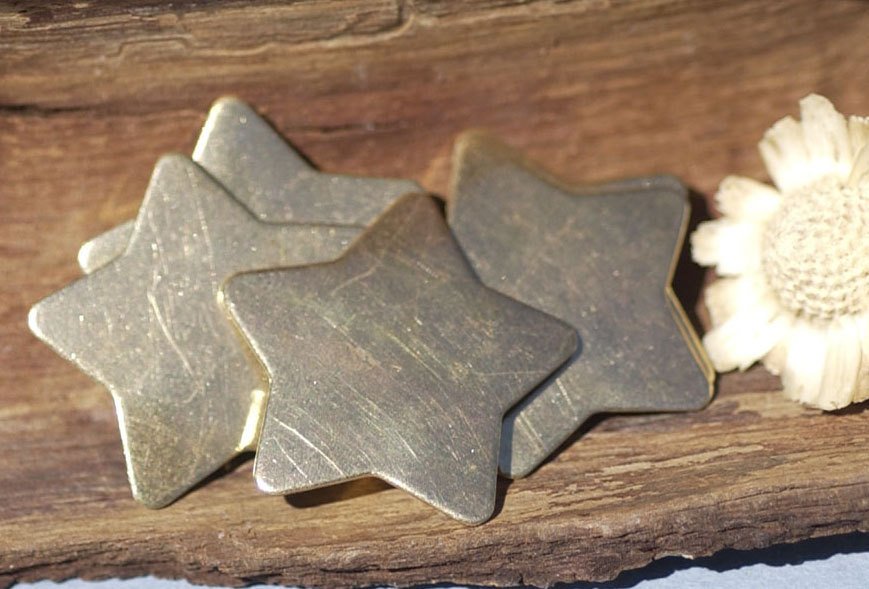 Bronze or Brass Stars 24mm 24g Blank for Stamping Texturing Soldering Shape Charms Jewelry Making Blanks