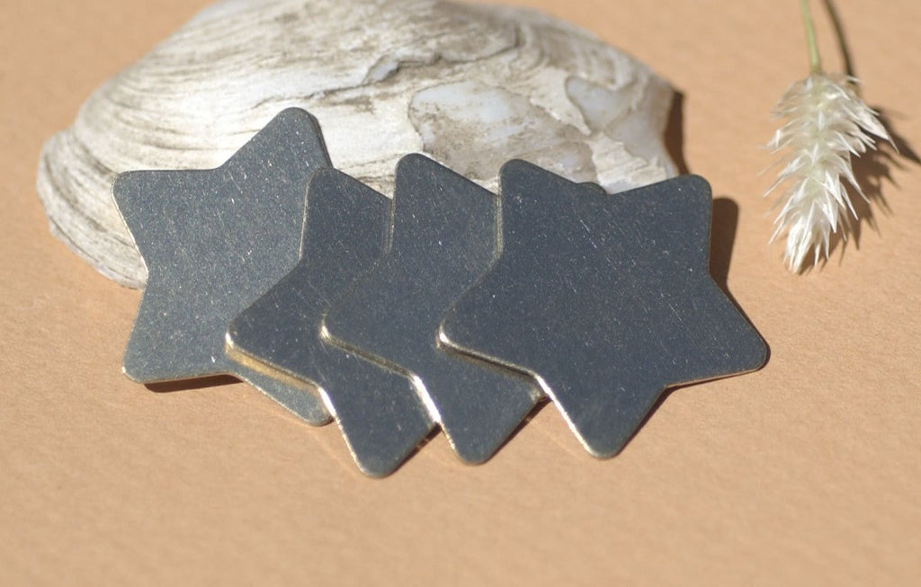 Nickel Silver Stars 24mm 24g Blank for Stamping Texturing Soldering Shape Charms Jewelry Making Blanks - 6 pieces