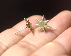 Nickel Silver Fireworks Blank 7 pointed Star for Soldering or Stamping - Jewelry Supplies by SupplyDiva