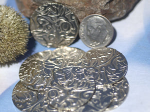Textured Nickel Silver Disc Blank 20G 25mm Enameling Stamping Soldering Charms - Jewelry Supply - 4 Pieces