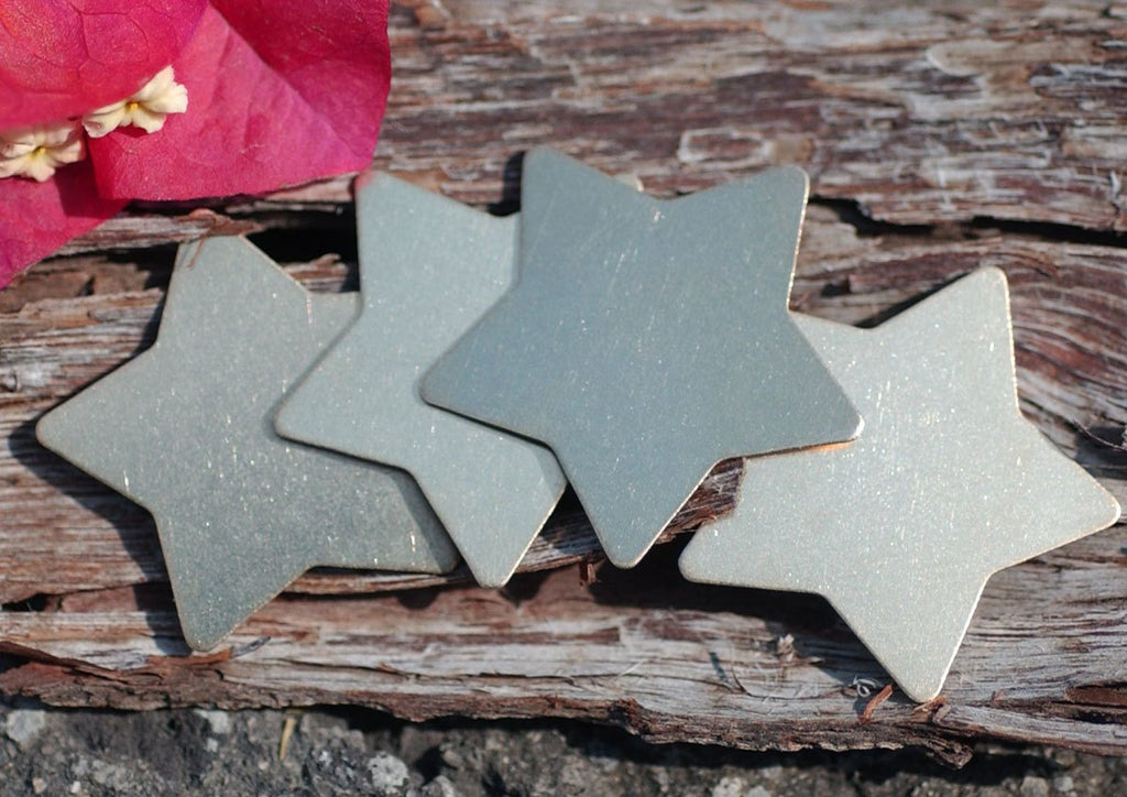 Nickel Silver Star Blank 24G 30mm Cutout for Stamping Texturing Soldering Enameling Charm - Jewelry Supplies