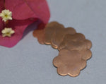 Copper Flower 20mm Blank Cutout for Enameling Stamping Texturing Blanks - 6 pieces