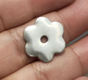 Nickel Silver 6 Petal Flowers 19.5mm with Center for Blanks Metalworking Stamping Texturing Soldering Blanks