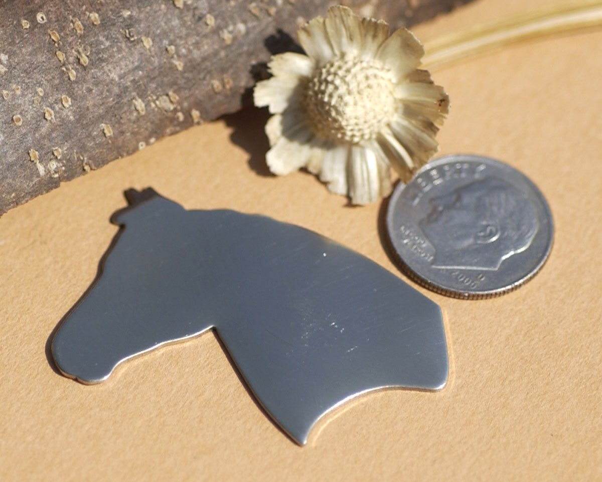Nickel Silver Horse Head Blanks Cutout Shape Charms for Stamping Texturing 100% Nickel Silver Blank