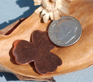 Copper or Nickel Silver Clover Flower 25mm 22g Cutout for Blanks Enameling Stamping Texturing - 6 Pieces