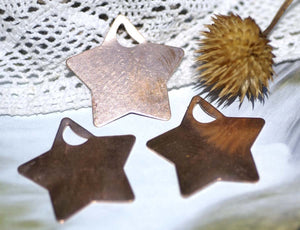 Copper or Brass or Bronze or Nickel Silver Star with moon Blank 24g 36mm for Enameling Stamping Texturing Soldering Pendant Jewelry Making