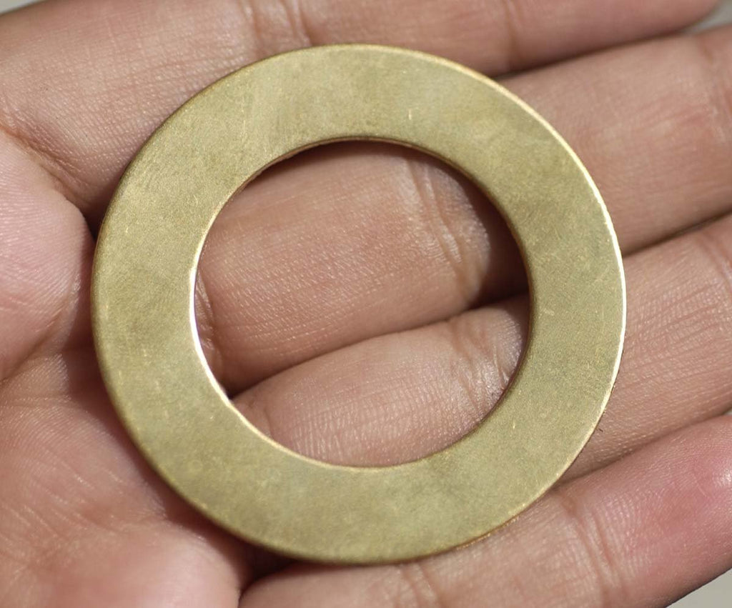 Bronze 45mm Circle Donut Blank 45mm 20G for Metalworking Stamping Texturing Soldering Charm - 4 Pieces