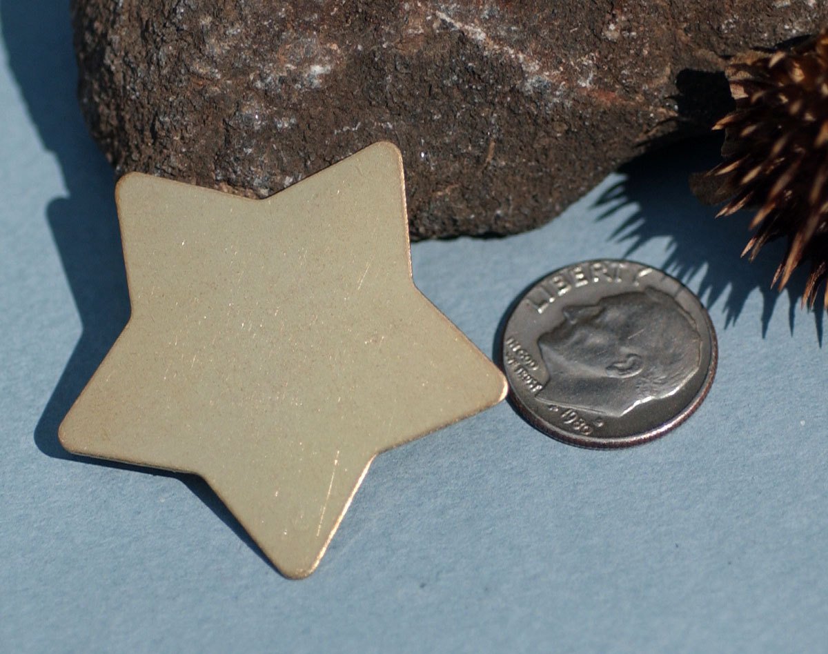 Brass or Bronze Star Blank 24g 36mm for Metalworking Stamping Texturing Soldering Pendant Jewelry Making