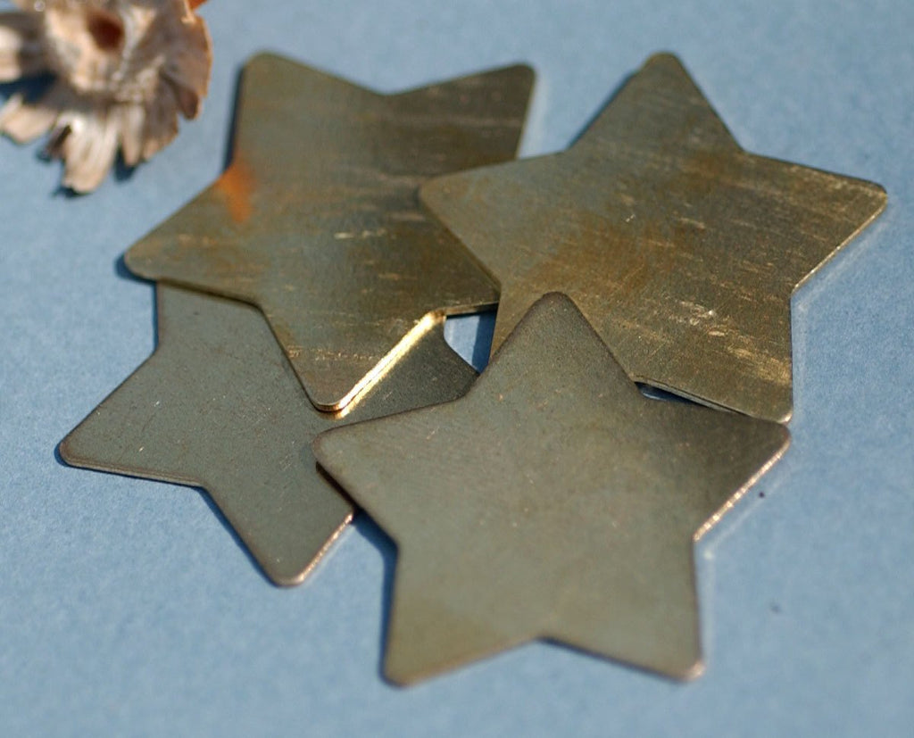 Brass or Bronze Star 24g 30mm Cutout for Blank Metalworking Stamping Texturing Soldering Blanks