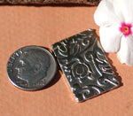 Nickel Silver Rectangle 25mm x 16mm Lotus Flowers Blanks Cutout Shape Charms for Metalworking Soldering Stamping Blank - 6 pieces