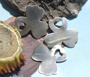 Nickel Silver Clover Flower with Heart Blank for Metalworking Stamping Texturing Blanks Soldering