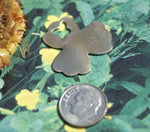 Nickel Silver Clover Flower with Butterfly Blank for Metalworking Stamping Texturing Blanks Soldering - 6 pieces